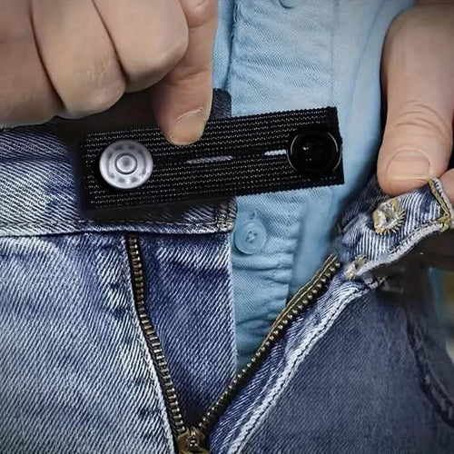 2-Pack: Black Interlocking Tape Waistband Extender Buttons for Jeans and Pants by DailySale