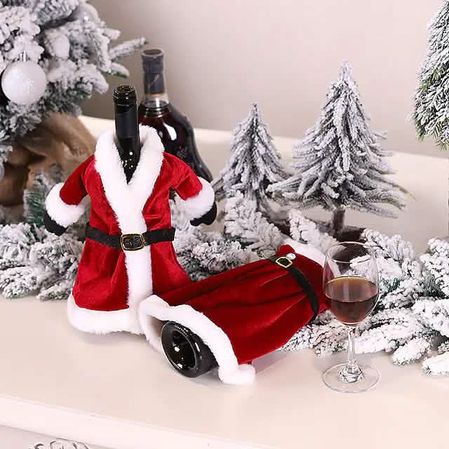2-Pieces: Christmas Wine Bottle Cover Merry Christmas Decor by DailySale