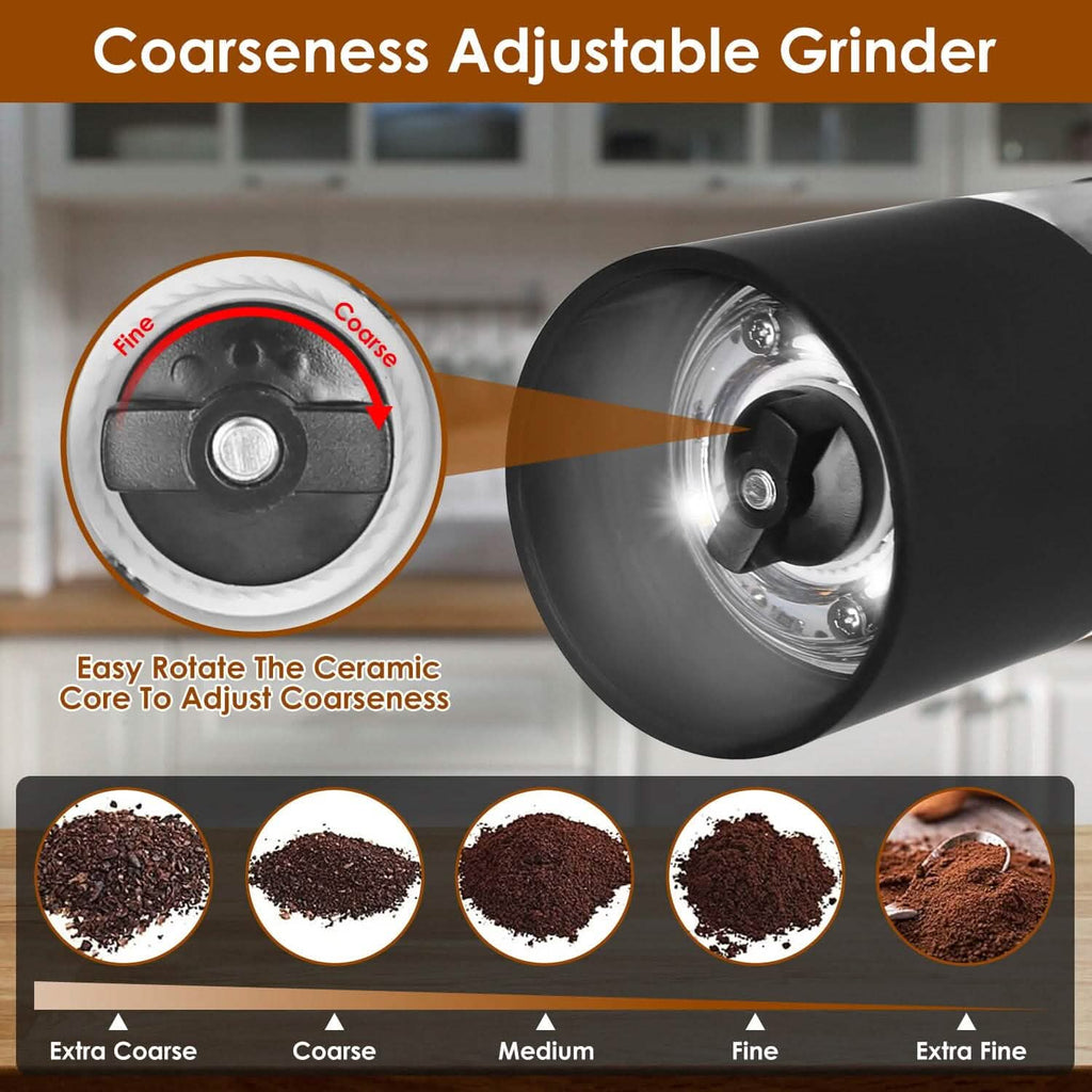 2-Pieces: Electric Salt and Pepper Grinder Battery Powered with Adjustable Coarseness by DailySale