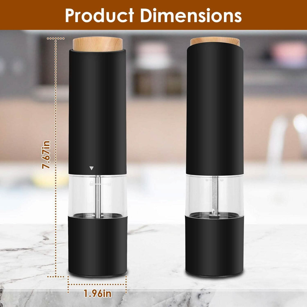 2-Pieces: Electric Salt and Pepper Grinder Battery Powered with Adjustable Coarseness by DailySale