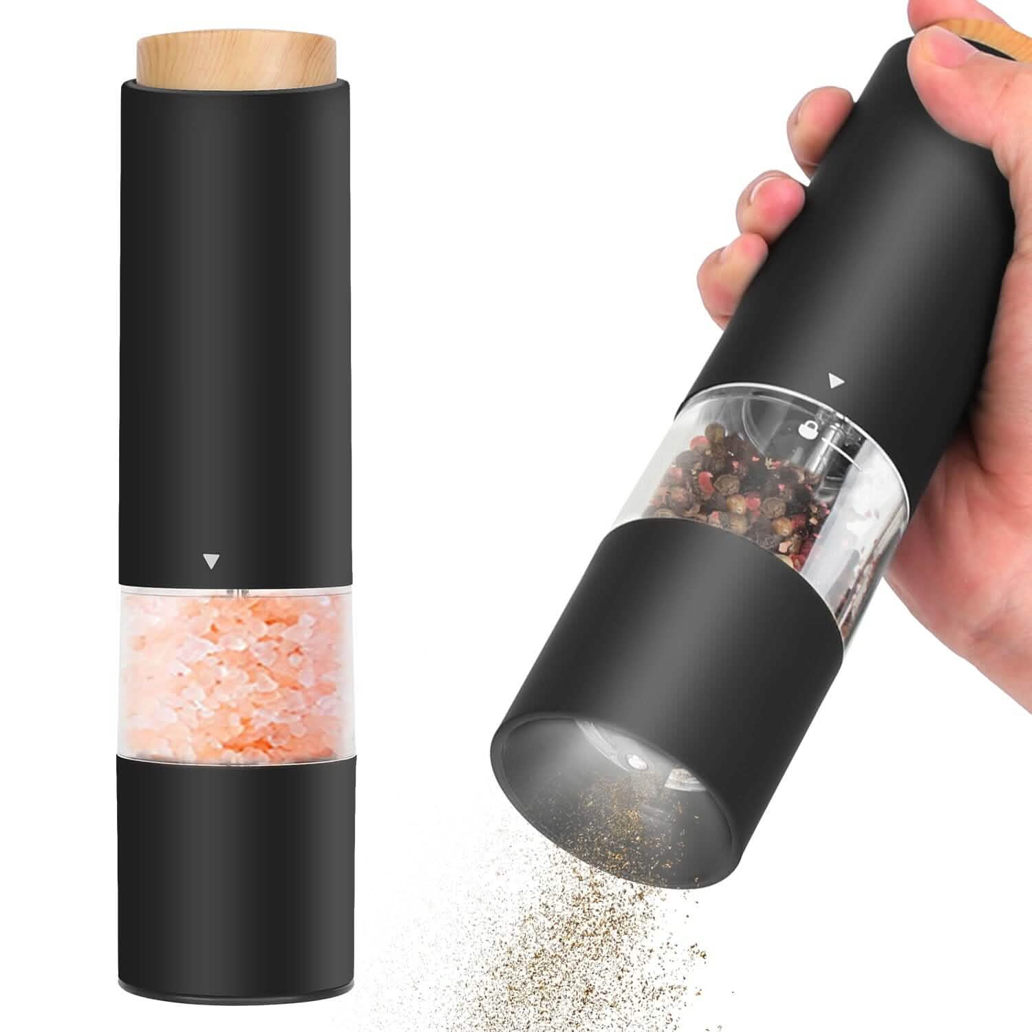 2-Pieces: Electric Salt and Pepper Grinder Battery Powered with Adjustable Coarseness by DailySale