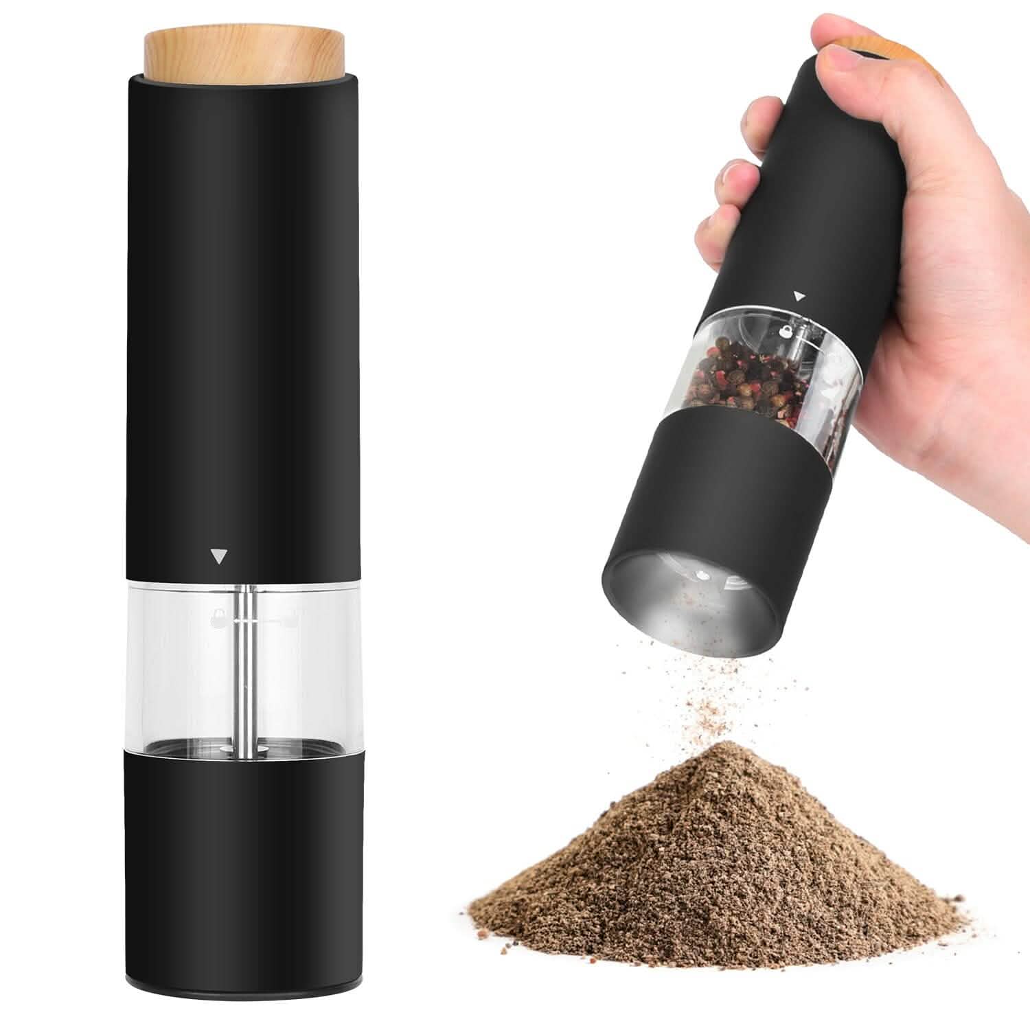 2-Pieces: Electric Salt and Pepper Grinder Battery Powered with Adjustable Coarseness by DailySale