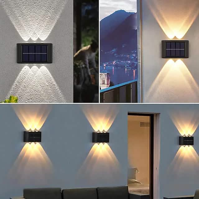 2-Pieces: Outdoor Wall Light Solar Waterproof LED Light by DailySale