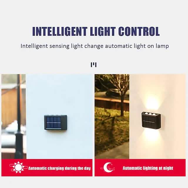 2-Pieces: Outdoor Wall Light Solar Waterproof LED Light by DailySale