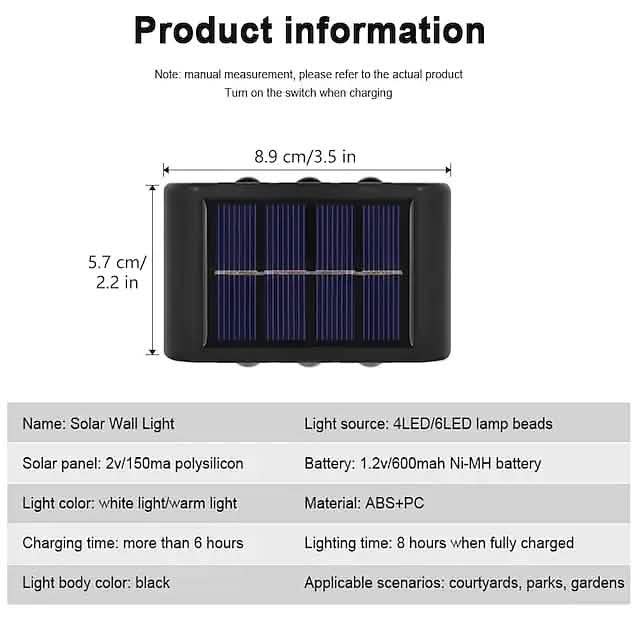 2-Pieces: Outdoor Wall Light Solar Waterproof LED Light by DailySale