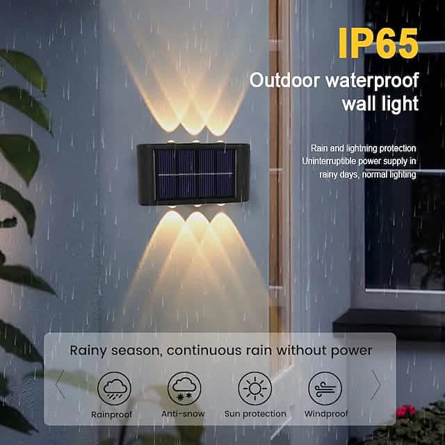 2-Pieces: Outdoor Wall Light Solar Waterproof LED Light by DailySale