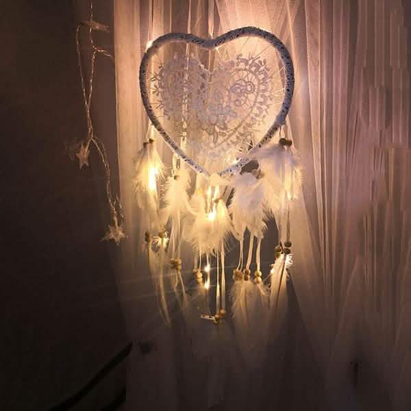 2-Pieces: Romantic LED Dream Catcher with Feather Dreamcatcher Night Light by DailySale