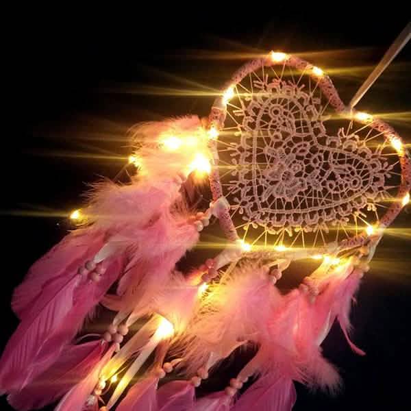 2-Pieces: Romantic LED Dream Catcher with Feather Dreamcatcher Night Light by DailySale