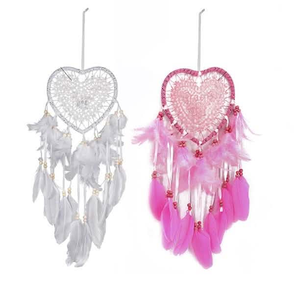 2-Pieces: Romantic LED Dream Catcher with Feather Dreamcatcher Night Light by DailySale