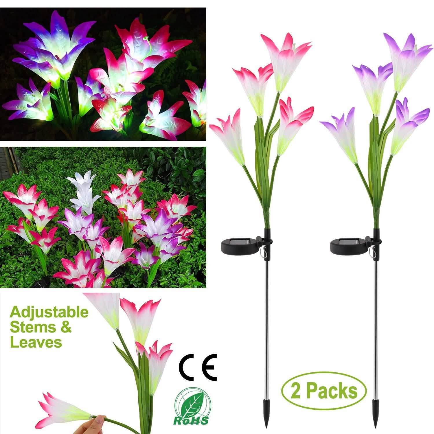2-Pieces: Solar Garden Lights Outdoor by DailySale