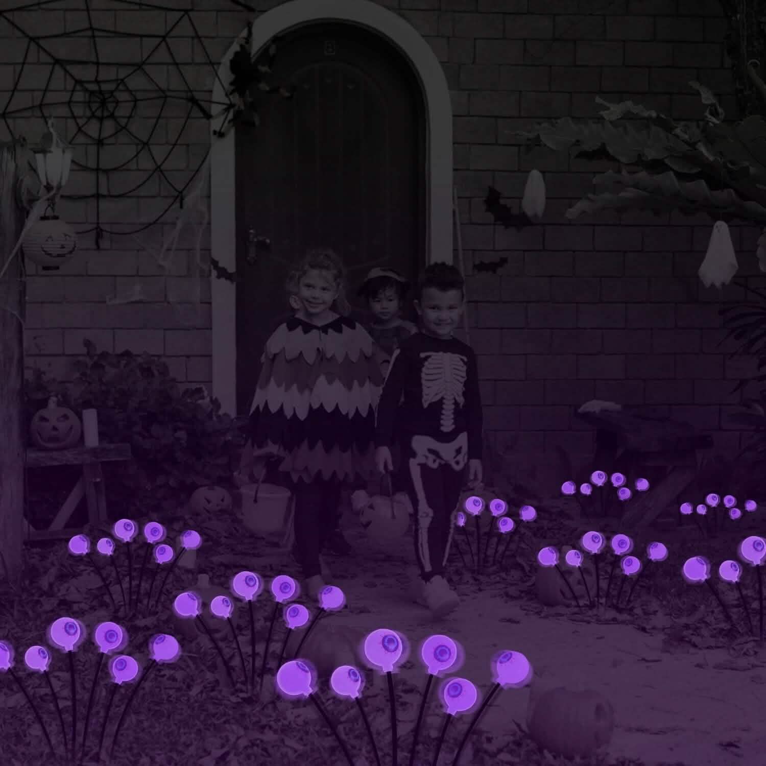 2-Pieces: Solar Scary Eyeball Lights Halloween Decoration Swaying Light by DailySale