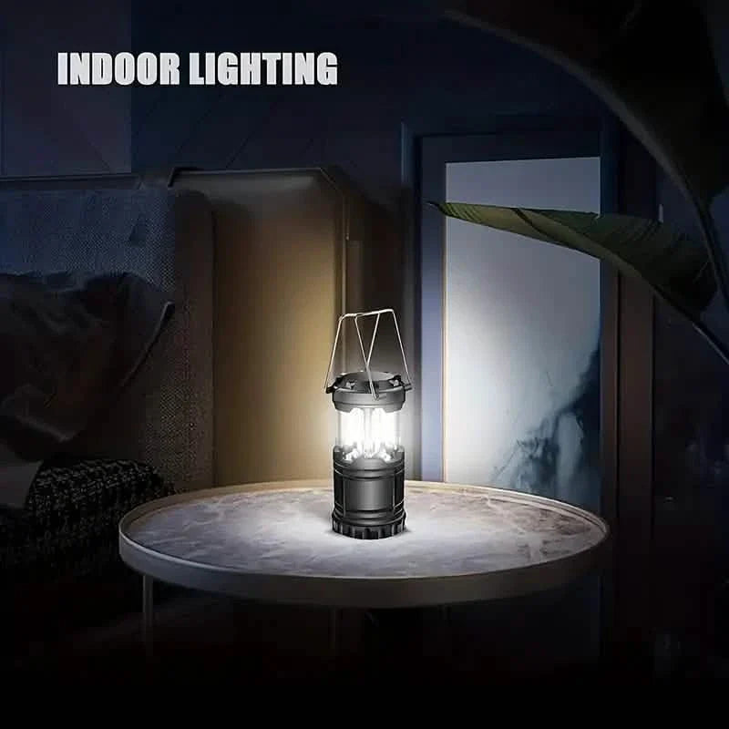 2-Pieces: Super Bright LED Camping Lantern - Portable and Collapsible Emergency Flashlight with Battery Power by DailySale