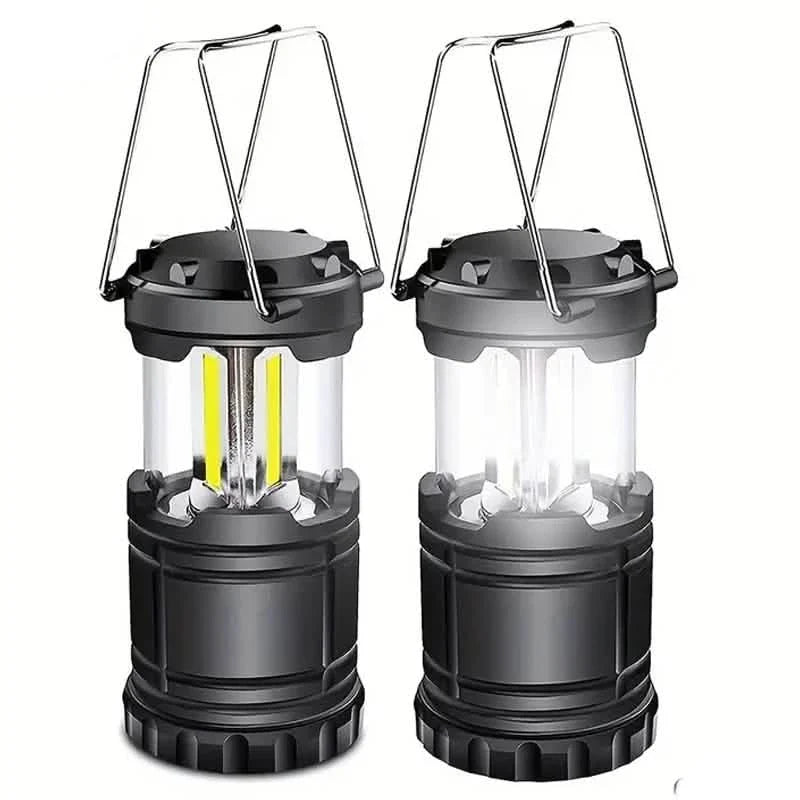 2-Pieces: Super Bright LED Camping Lantern - Portable and Collapsible Emergency Flashlight with Battery Power by DailySale