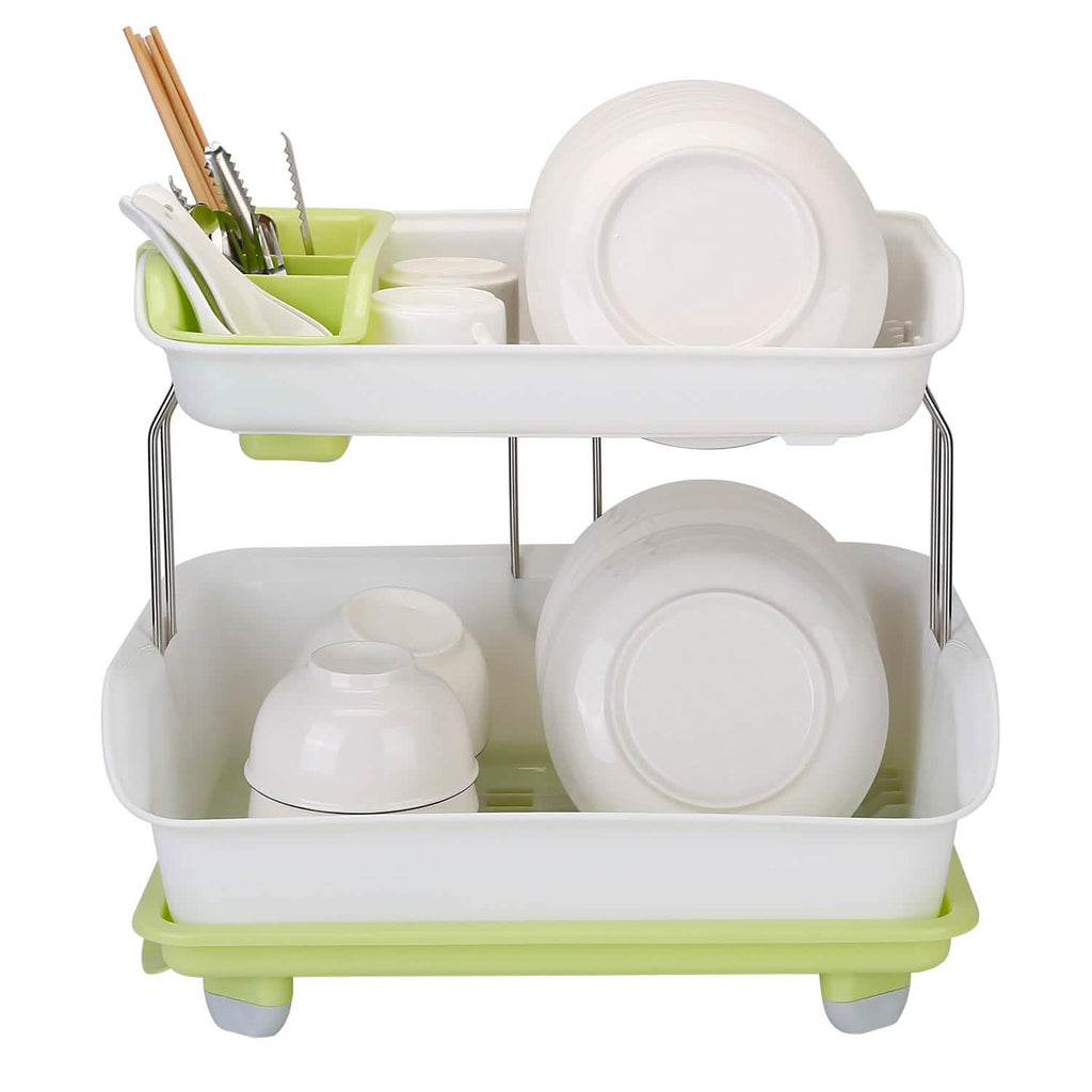 2-Tier Dish Drying Rack Cutlery Drainer by DailySale