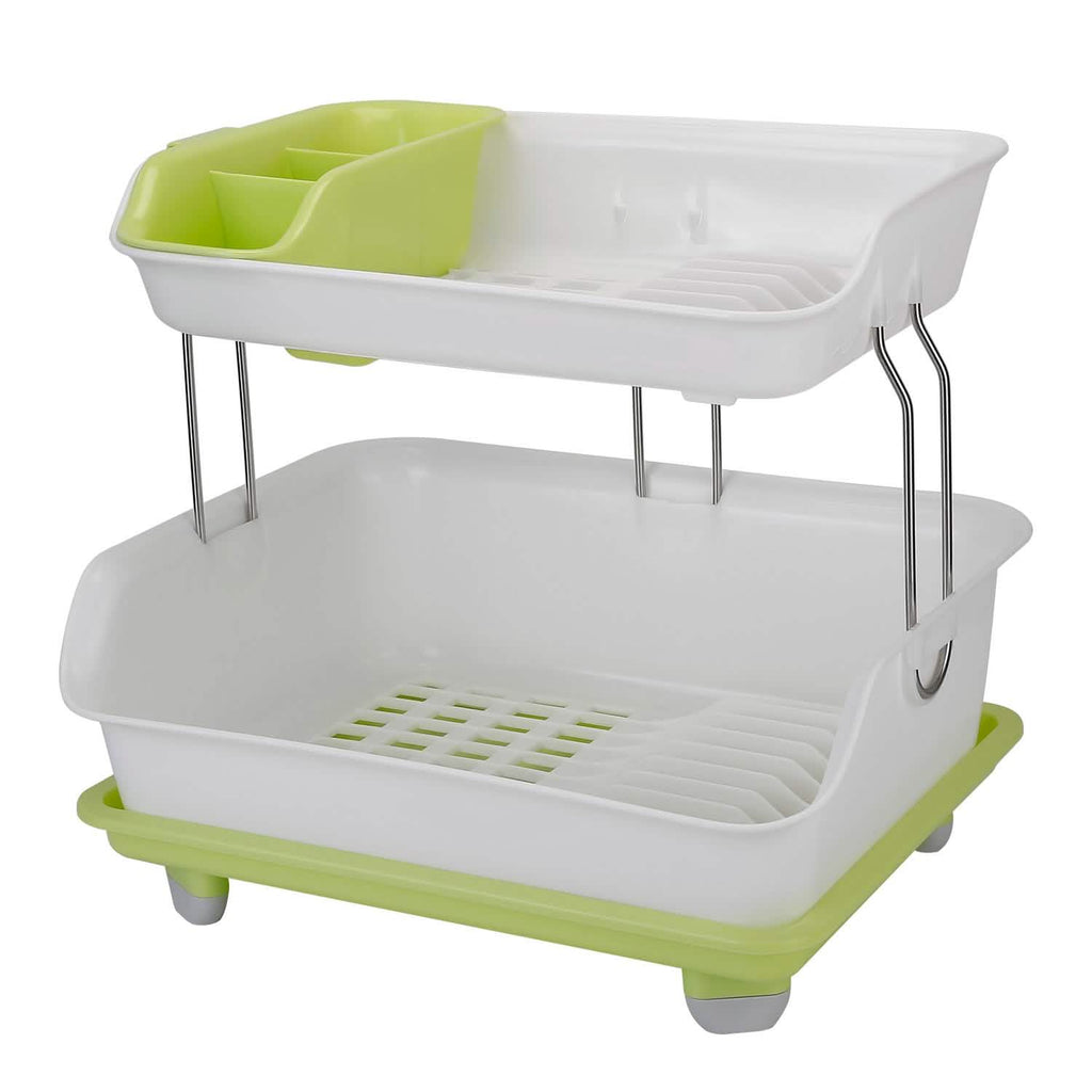2-Tier Dish Drying Rack Cutlery Drainer by DailySale
