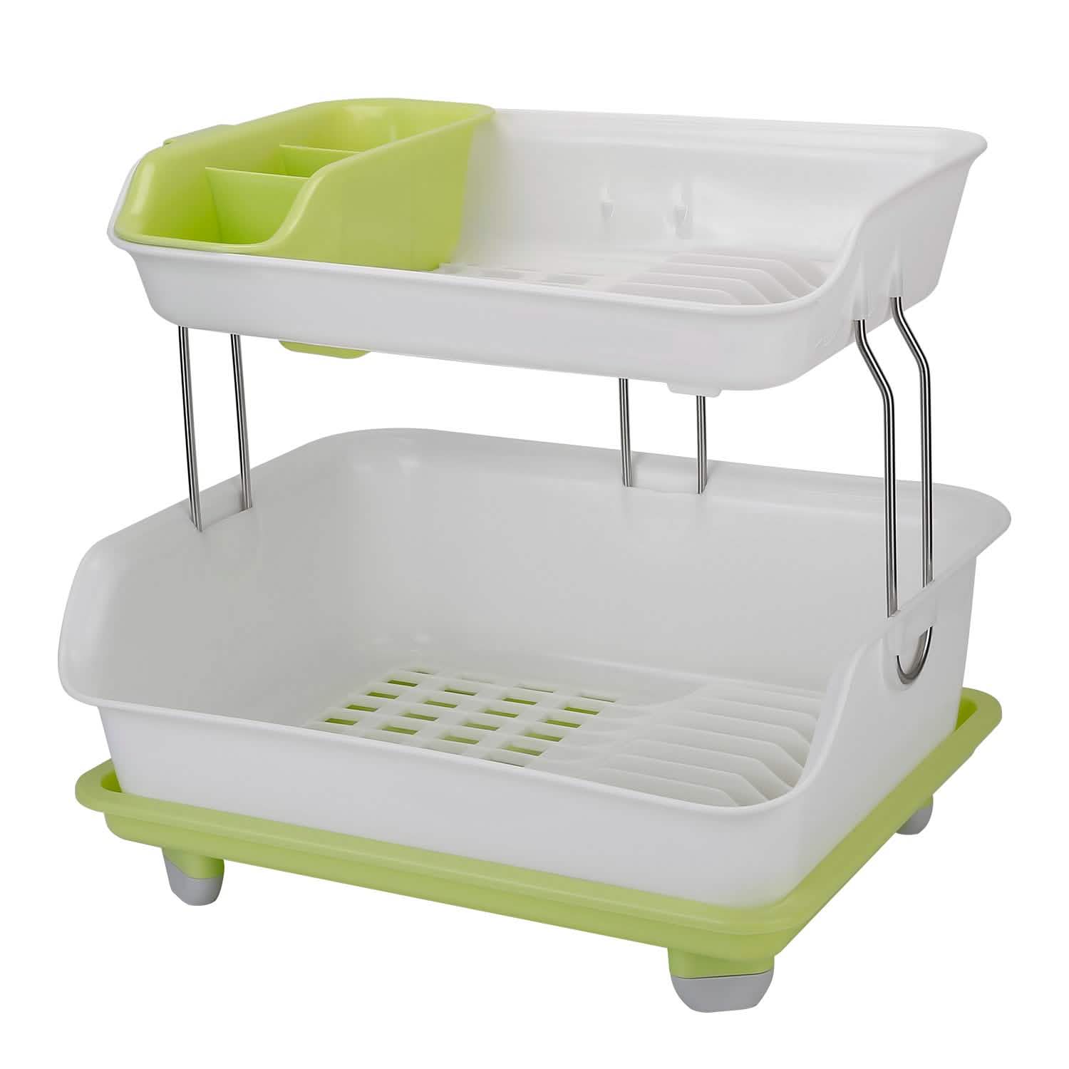 2-Tier Dish Drying Rack Cutlery Drainer by DailySale