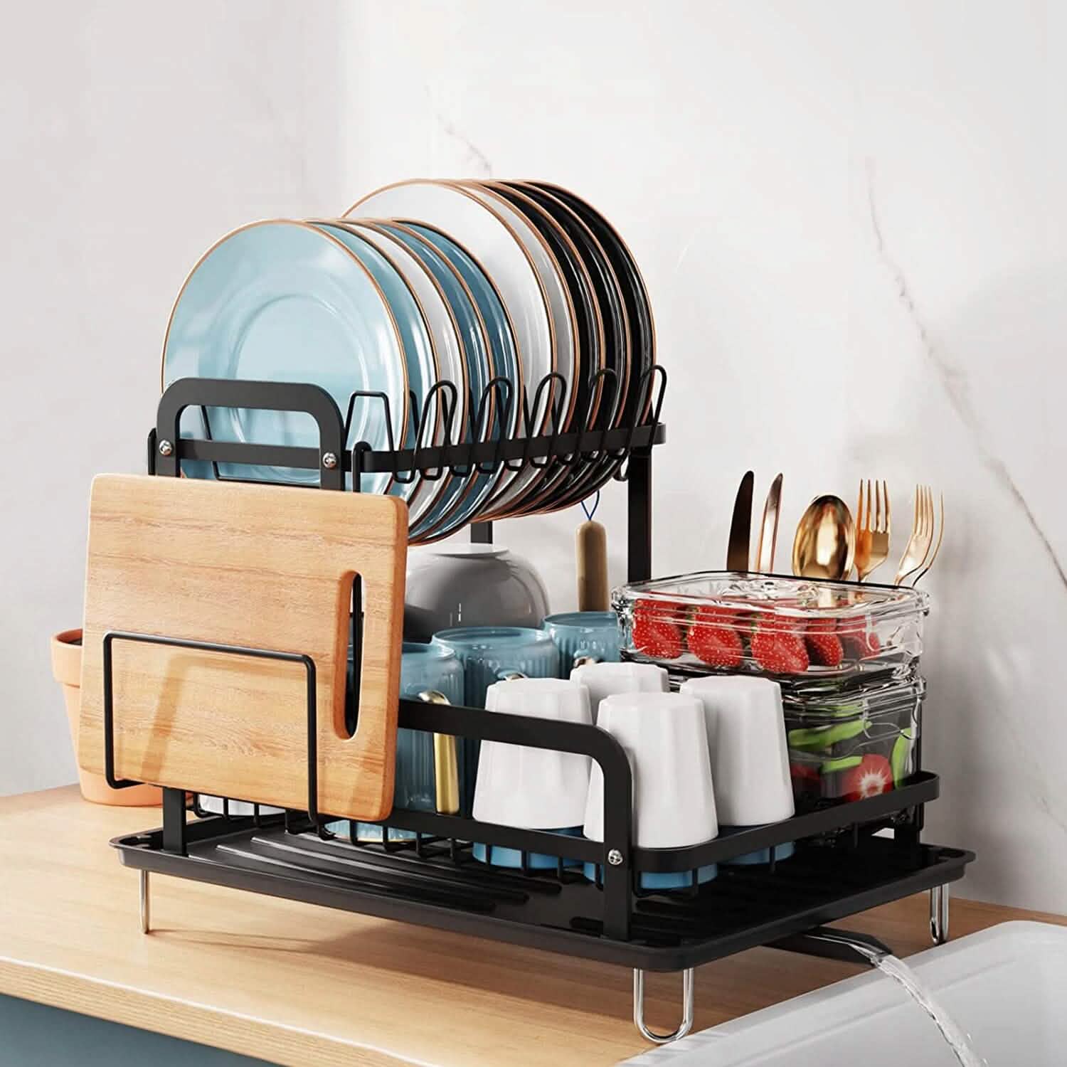 2-Tier Dish Drying Rack by DailySale