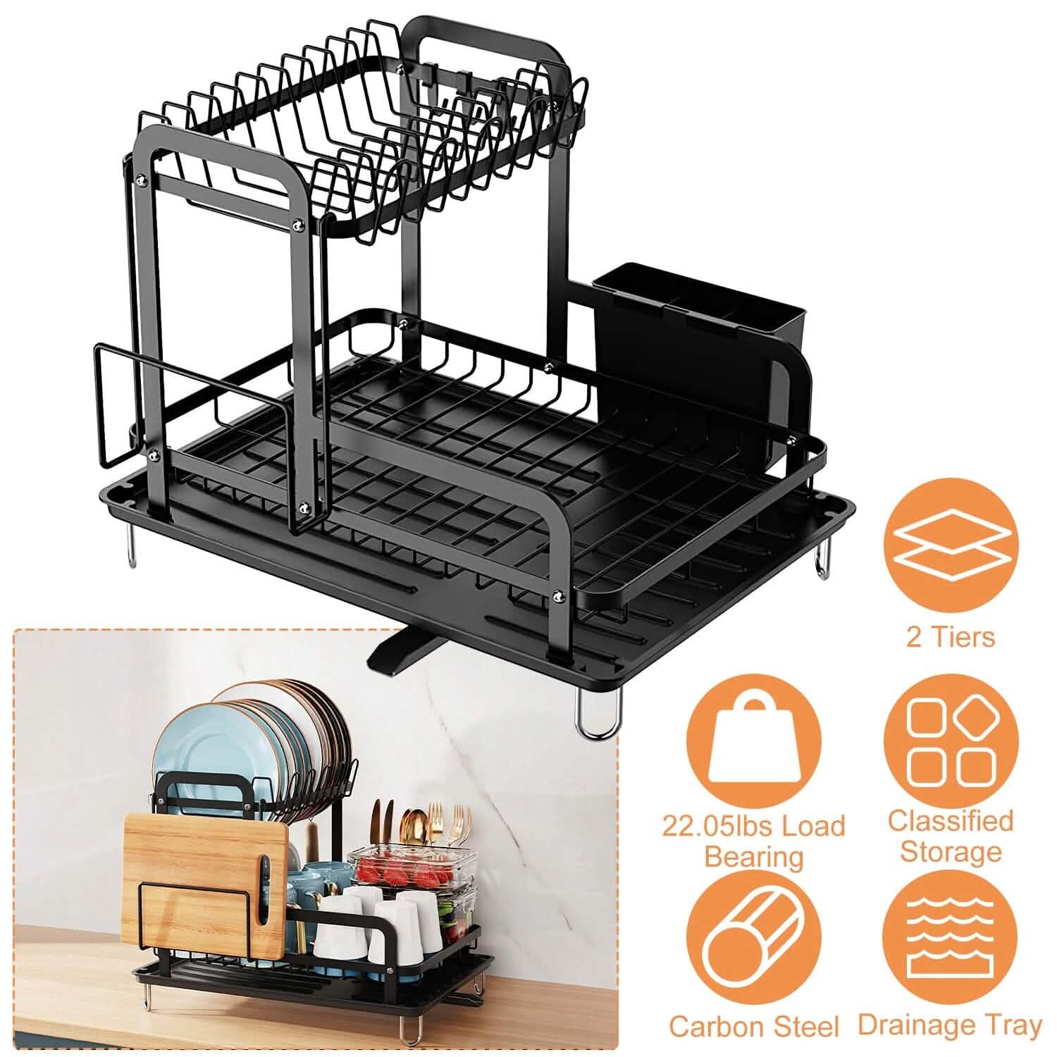 2-Tier Dish Drying Rack by DailySale
