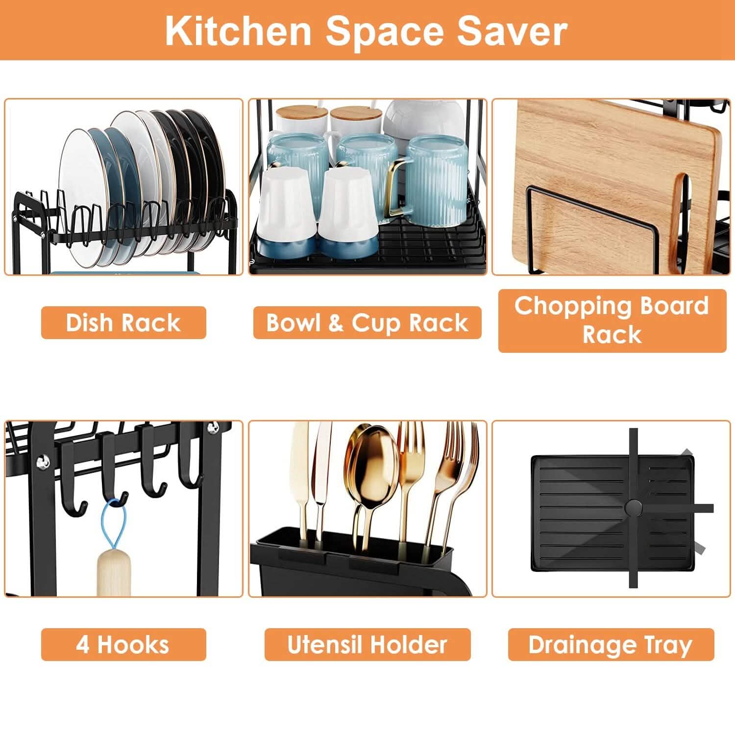 2-Tier Dish Drying Rack by DailySale
