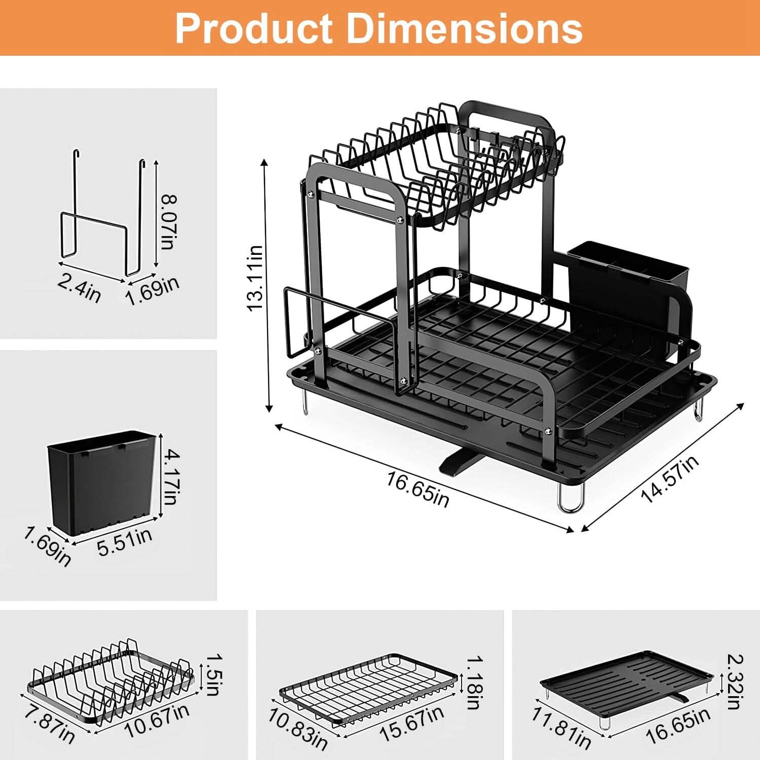 2-Tier Dish Drying Rack by DailySale