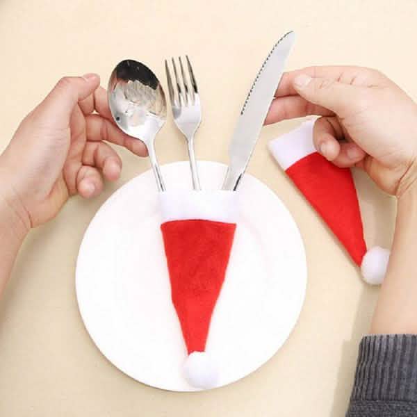 20-Piece: Christmas Santa Hat Silverware Storage Bag by DailySale