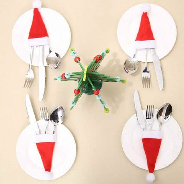 20-Piece: Christmas Santa Hat Silverware Storage Bag by DailySale