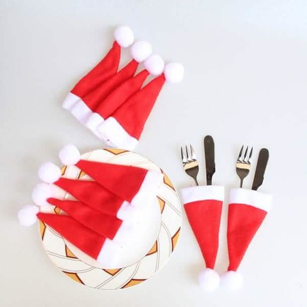 20-Piece: Christmas Santa Hat Silverware Storage Bag by DailySale