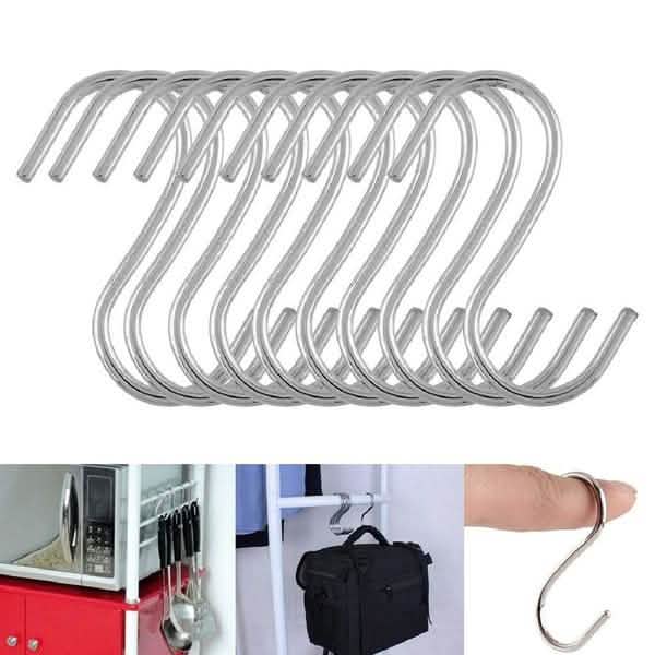20-Piece: Household Holder Kitchen Stainless Steel S Shaped Hooks by DailySale