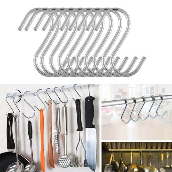 20-Piece: Household Holder Kitchen Stainless Steel S Shaped Hooks by DailySale