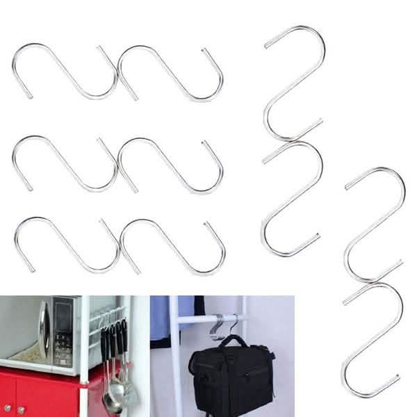 20-Piece: Household Holder Kitchen Stainless Steel S Shaped Hooks by DailySale