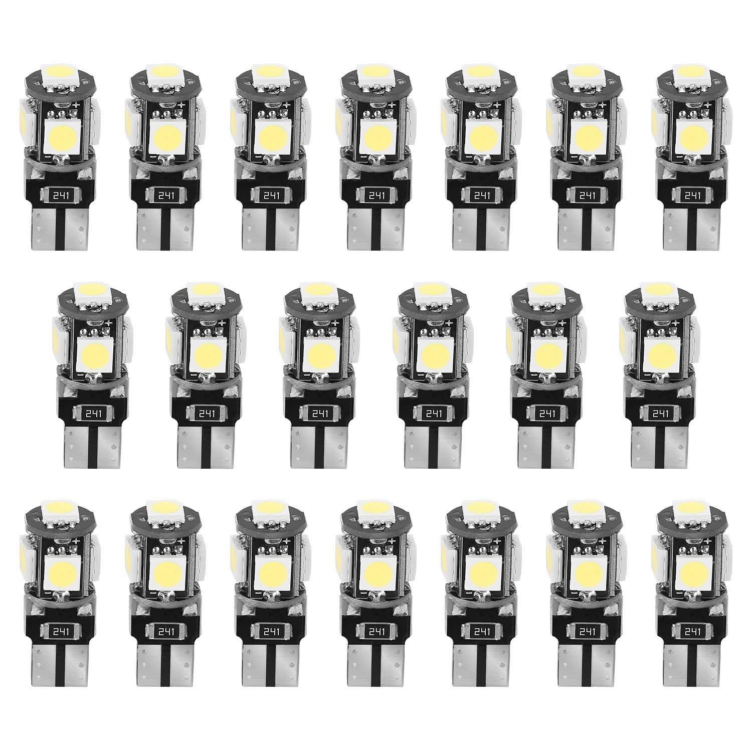 20-Piece: T10 SMD5050 LED Light Bulbs by DailySale