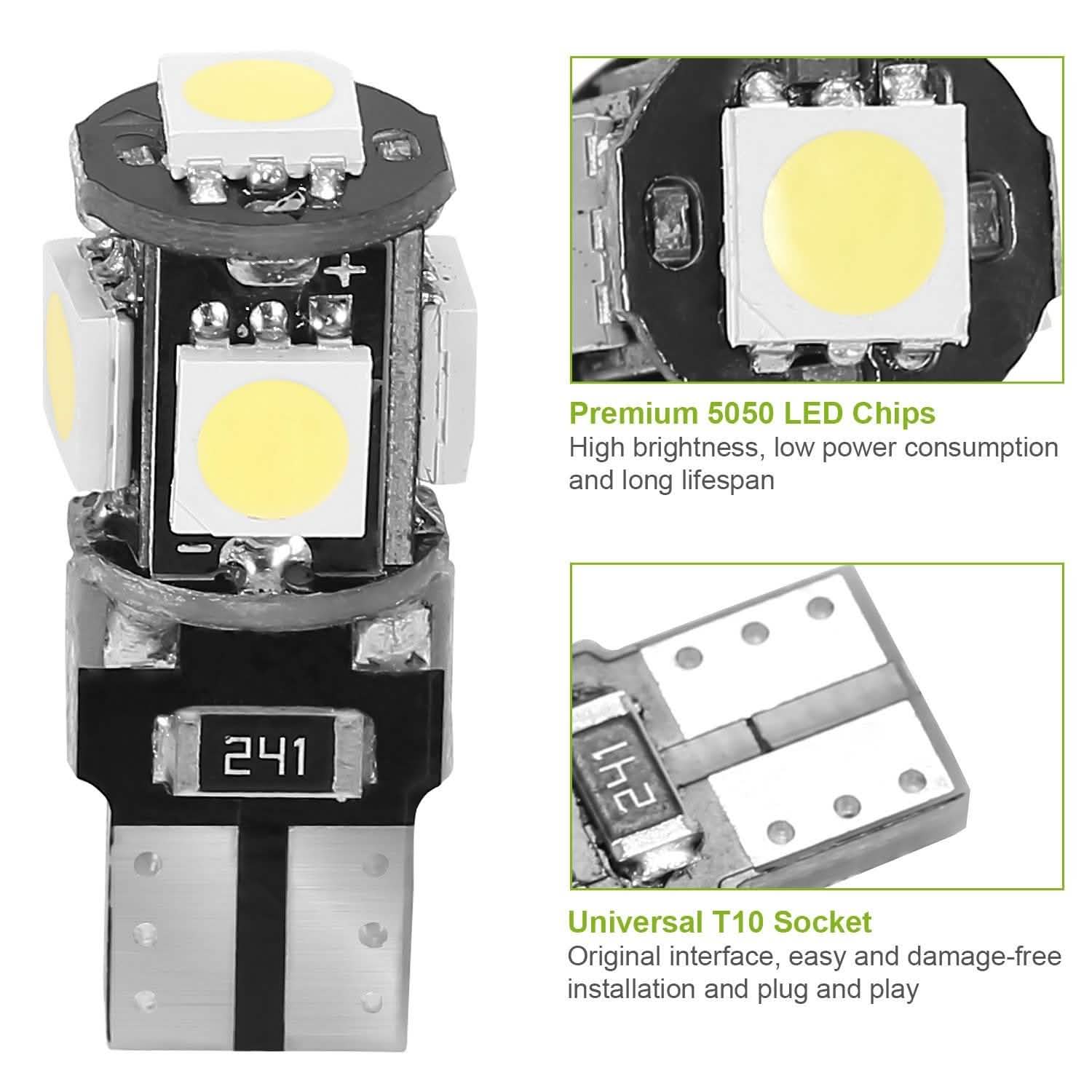 20-Piece: T10 SMD5050 LED Light Bulbs by DailySale