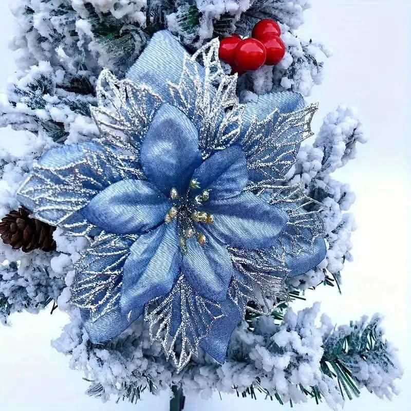 20-Pieces: Artificial Poinsettia Flowers Christmas Ornament by DailySale
