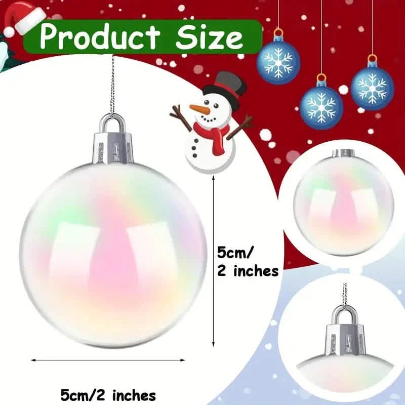 20-Pieces: Clear Iridescent Plastic Ornaments Balls for Crafts by DailySale