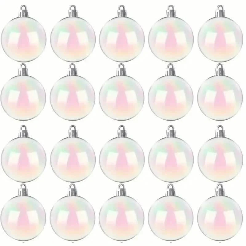 20-Pieces: Clear Iridescent Plastic Ornaments Balls for Crafts by DailySale