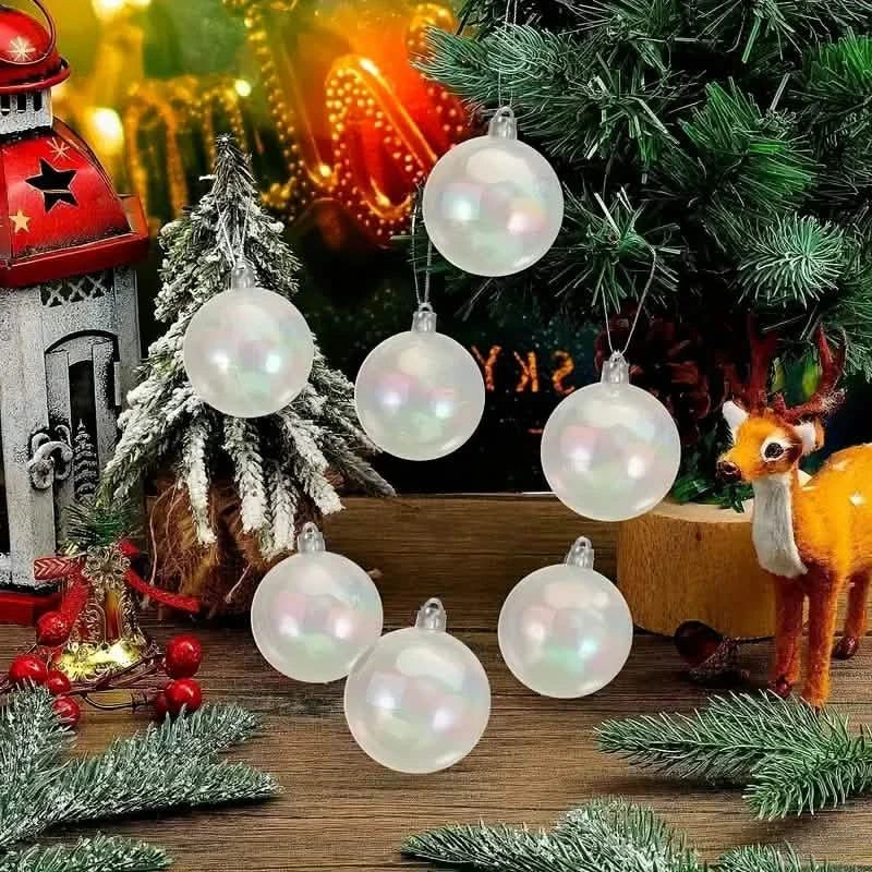 20-Pieces: Clear Iridescent Plastic Ornaments Balls for Crafts by DailySale