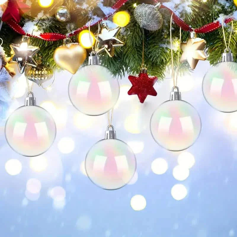 20-Pieces: Clear Iridescent Plastic Ornaments Balls for Crafts by DailySale