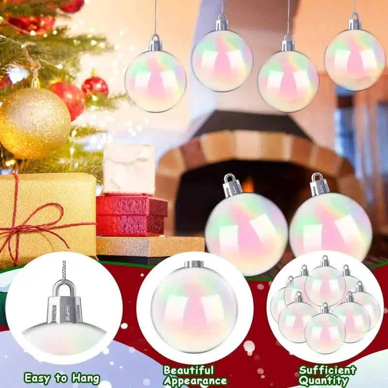 20-Pieces: Clear Iridescent Plastic Ornaments Balls for Crafts by DailySale