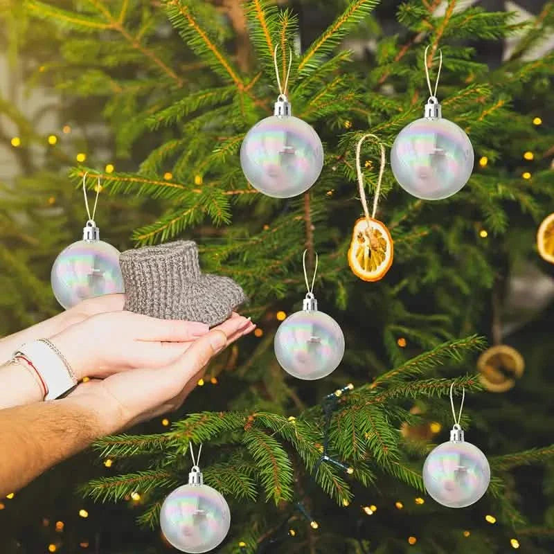 20-Pieces: Clear Iridescent Plastic Ornaments Balls for Crafts by DailySale