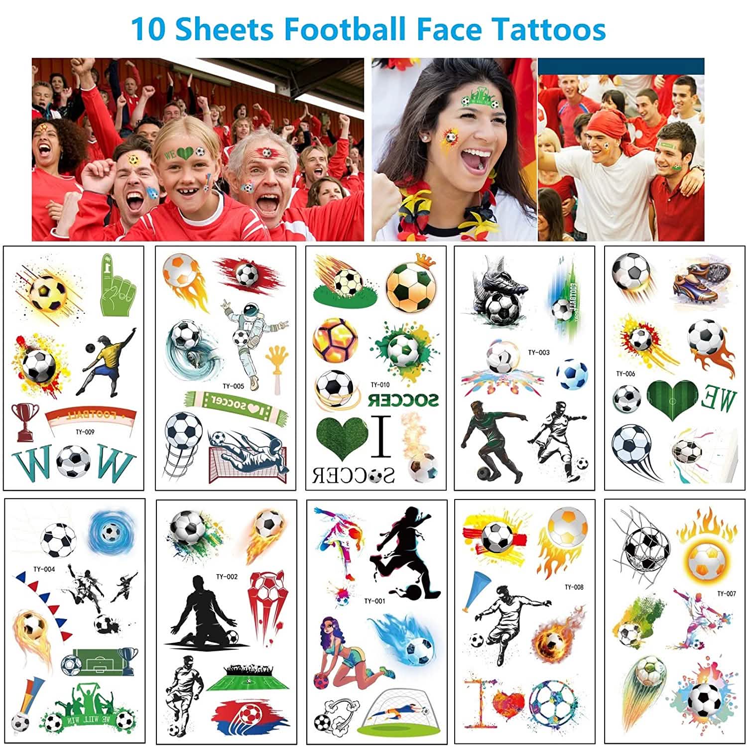 20 Sheet 2022 Football World Cup Football Sports Face Sticker by DailySale