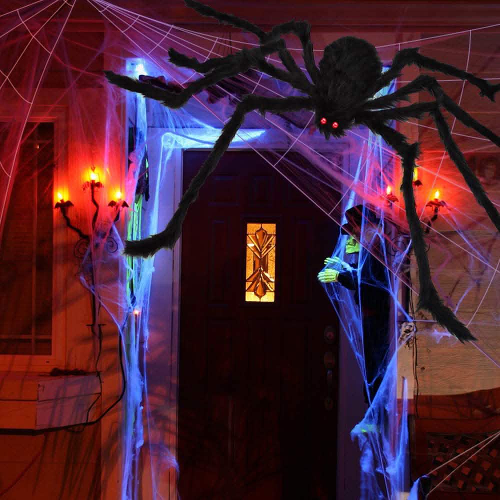 200" Halloween Spider Web and 59" Giant Spider Decoration by DailySale