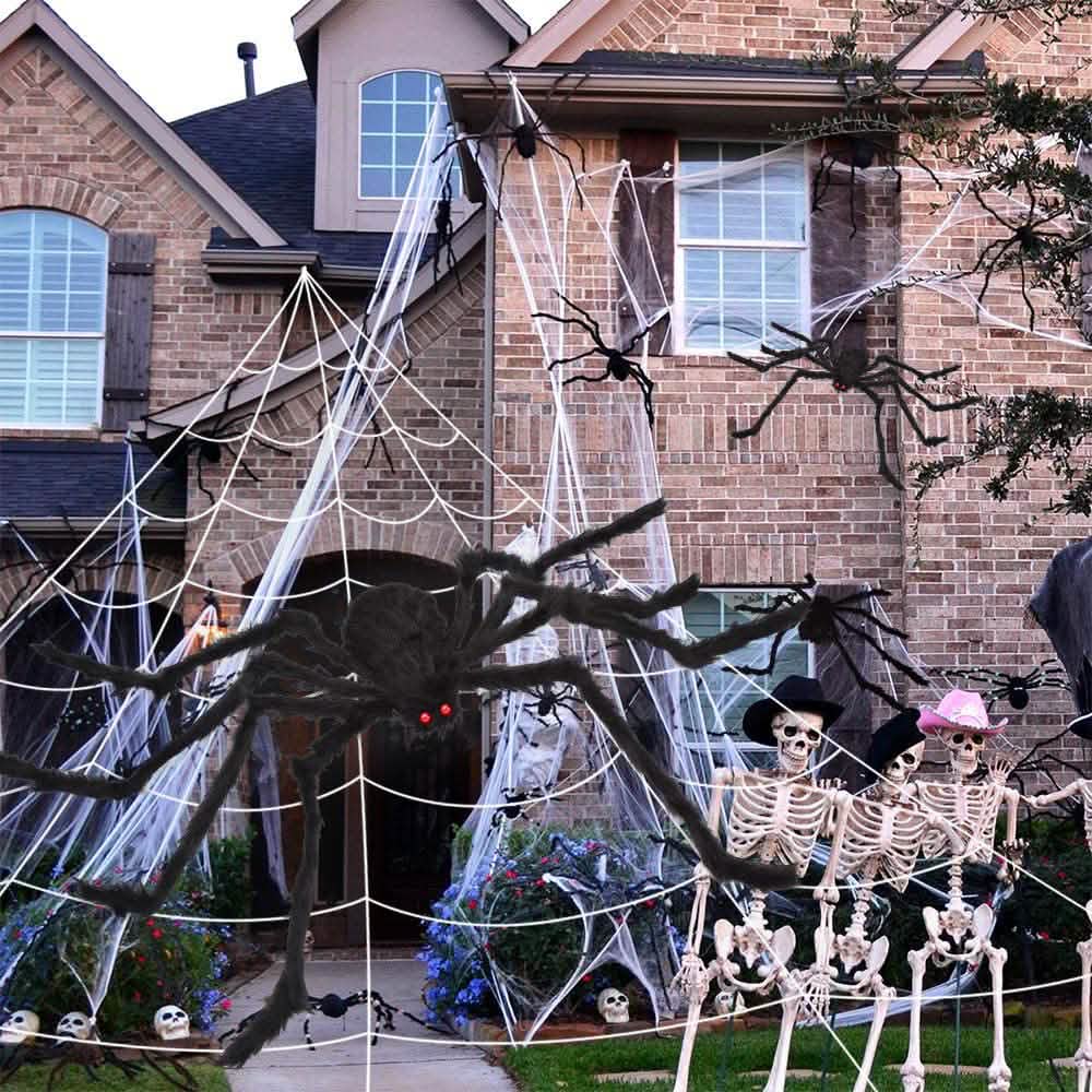 200" Halloween Spider Web and 59" Giant Spider Decoration by DailySale