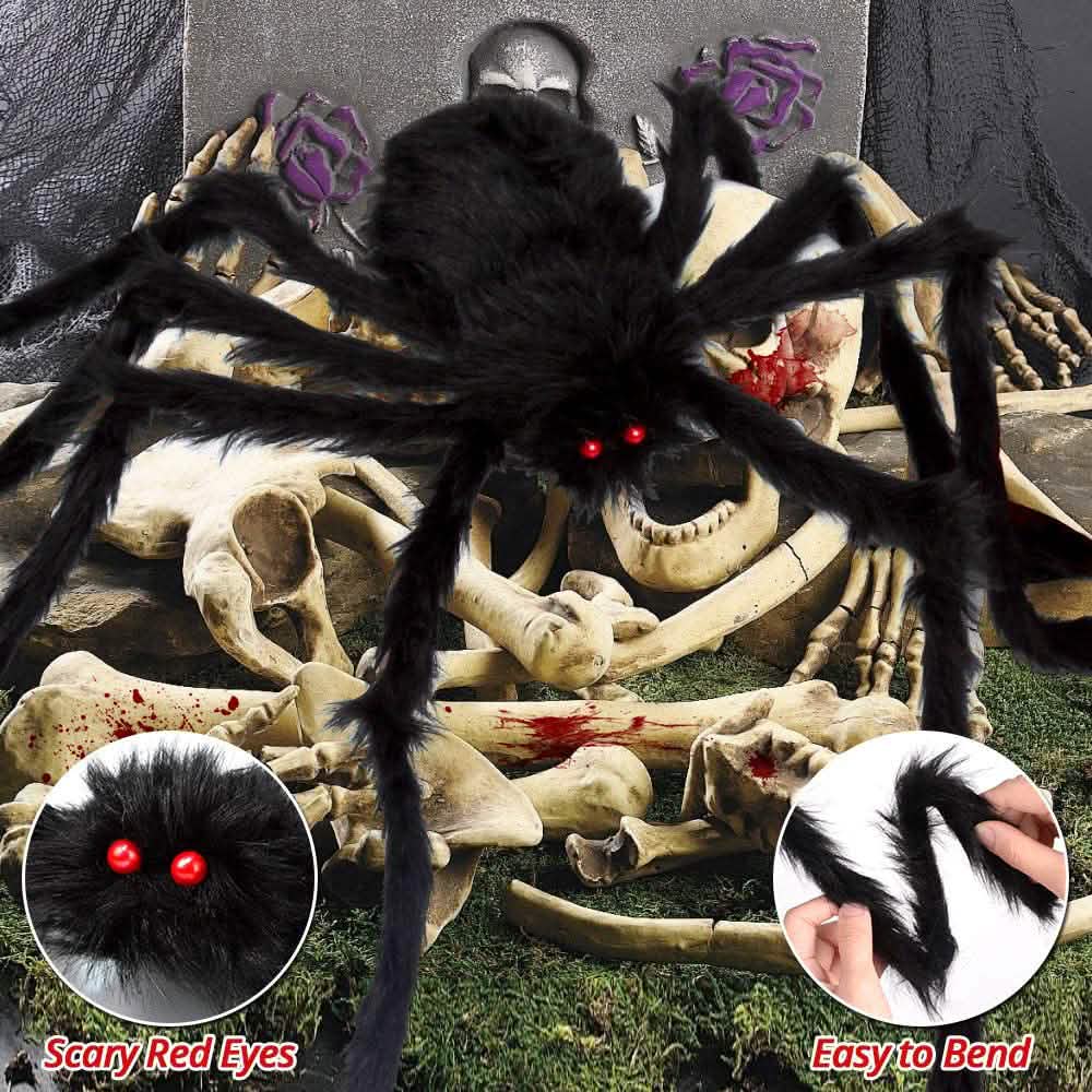200" Halloween Spider Web and 59" Giant Spider Decoration by DailySale