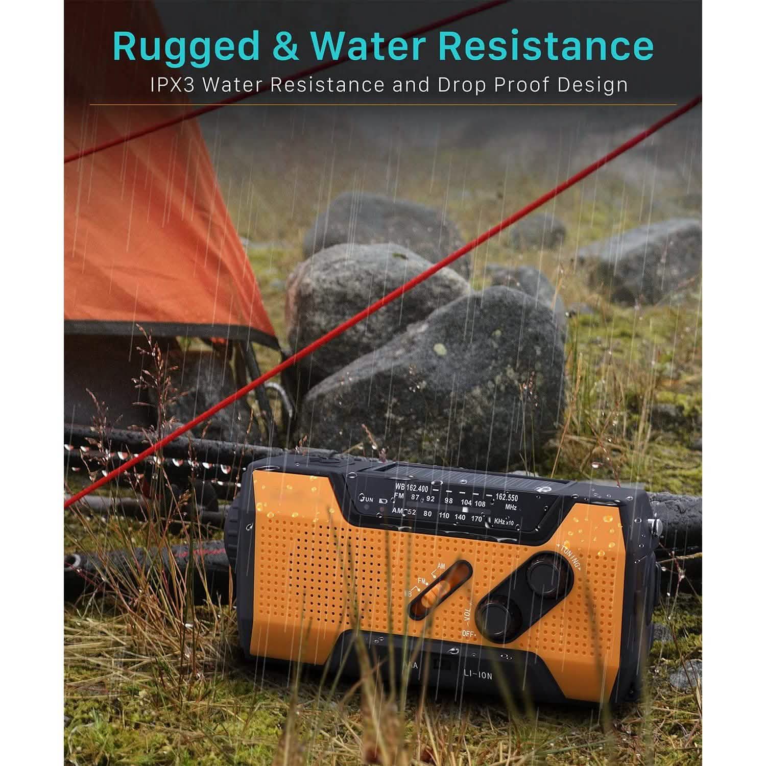 2000mAh NOAA Emergency Weather Radio Portable Power Bank with Solar Charging by DailySale