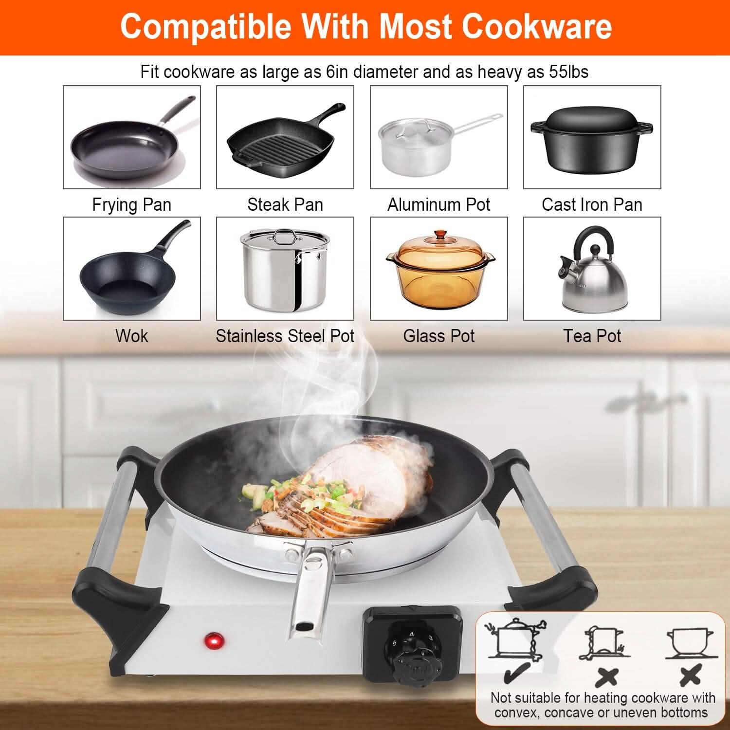 2000W Electric Burner Portable Coil Heating Hot Plate Stove Countertop by DailySale