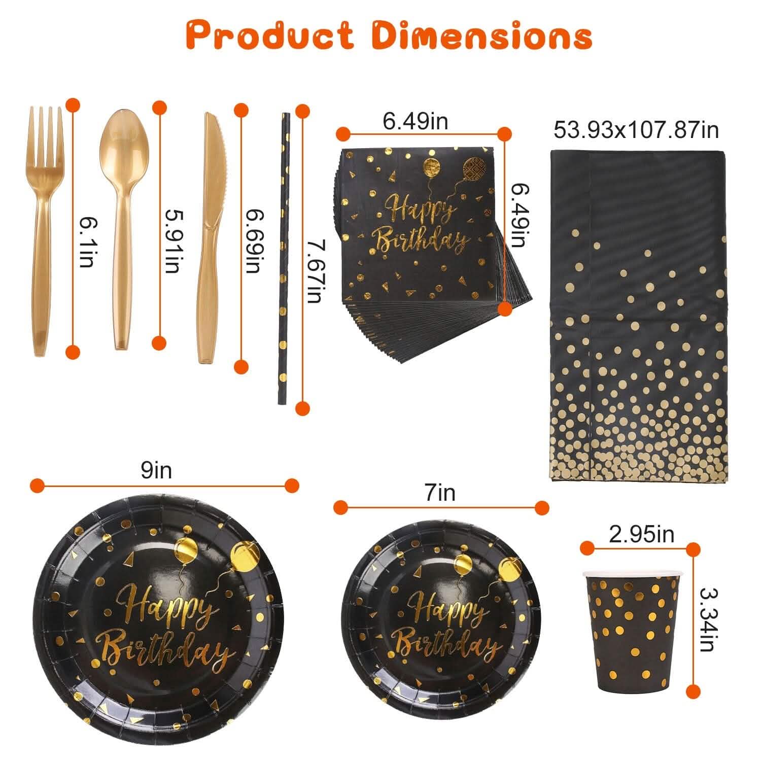 201 Pieces: Black Gold Disposable Dinnerware Set by DailySale