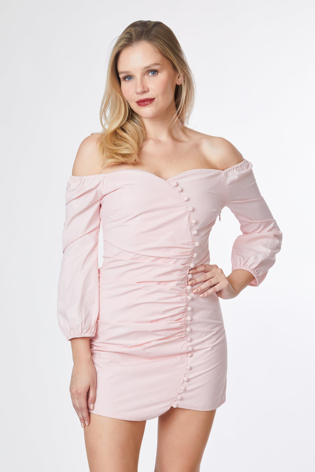 Off Shoulder Sweetheart Ruched Mini Dress - Goddess Imports Marketplace