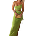 Summer Beach Casual Sexy Hollow Backless Tie Up Slip Dress by nowadaysfashion