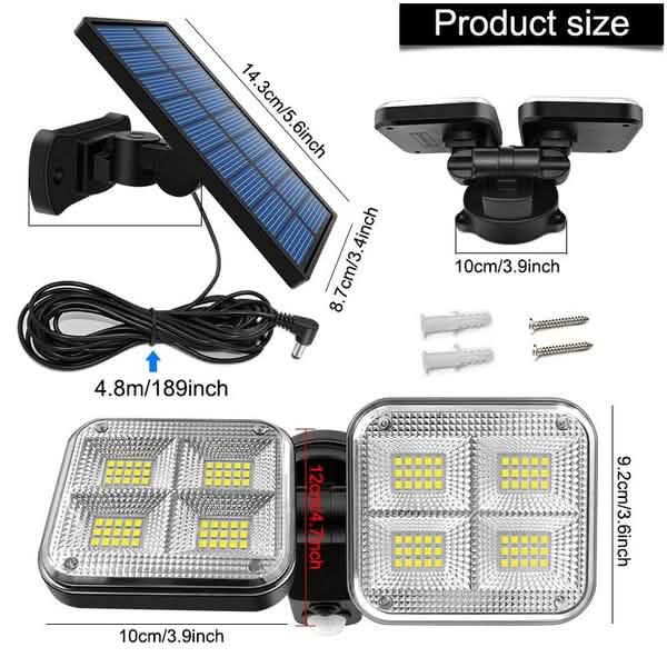 20W Super Bright Solar Lights 120 LED IP65 Waterproof by DailySale
