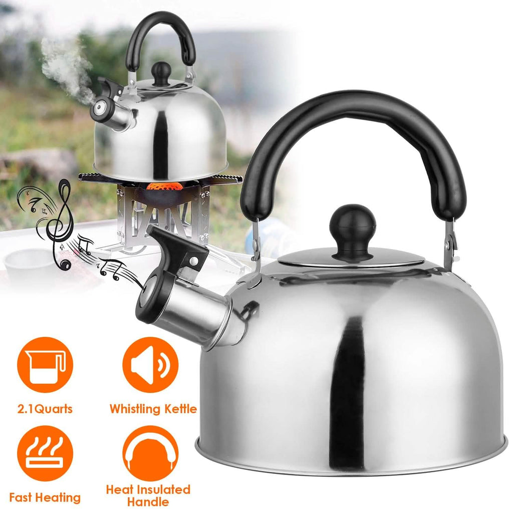2.1 Quarts Stainless Steel Whistling Tea Kettle Stovetop Induction Gas Teapot by DailySale